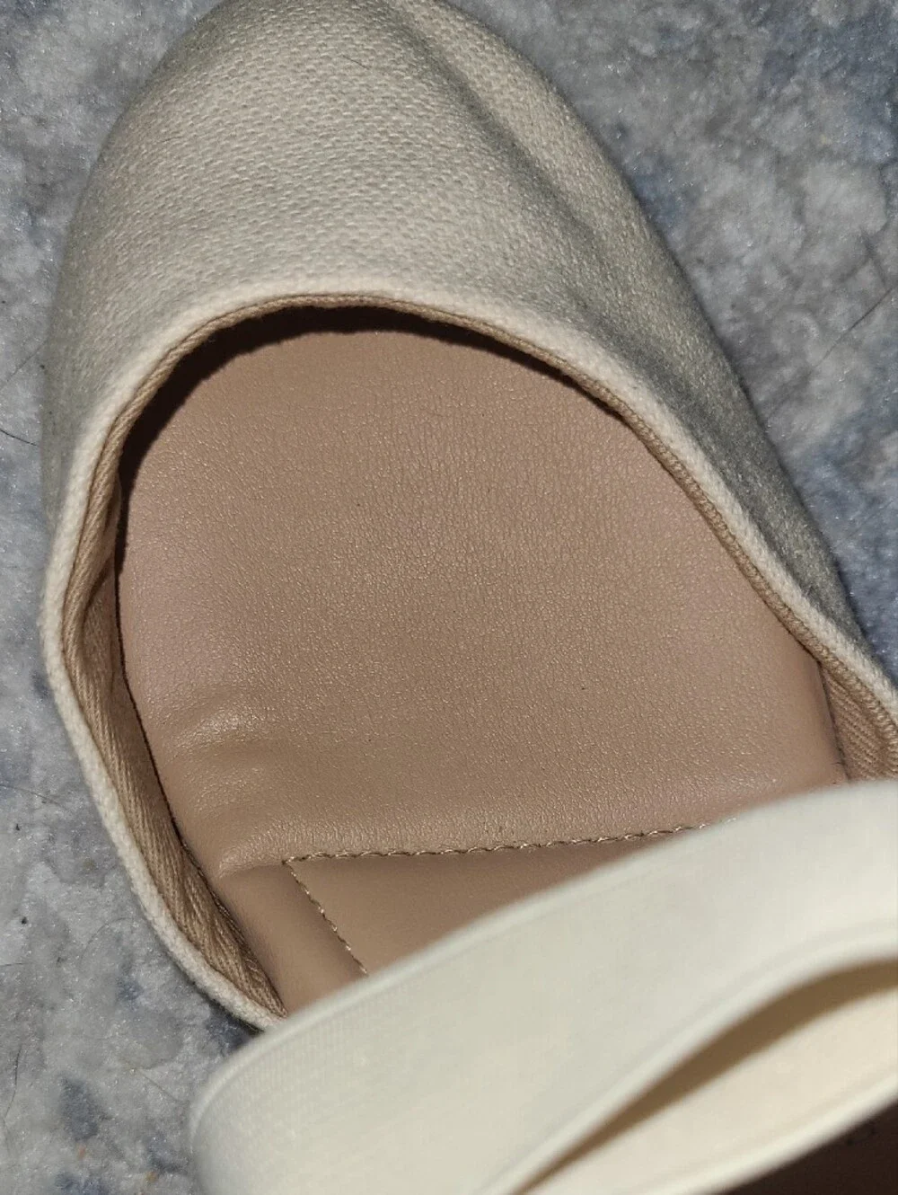 Me Too Cream Canvas Espadrille Slingback Flats